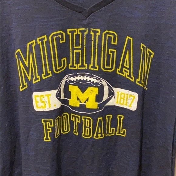 Univ of Michigan Football Burnout Tee Large EUC - Picture 3 of 7
